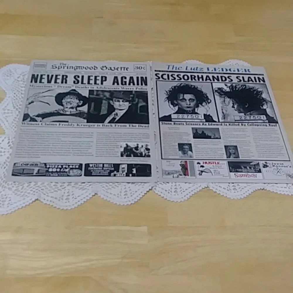 TYZZHOA 12Pcs Vintage Horror Movie Newspaper Article Poster Classic Scary Movie